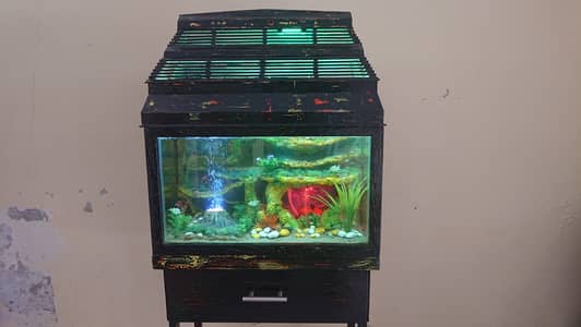 Aquarium with 3d Scenere background  for Home, Office and Bed Room