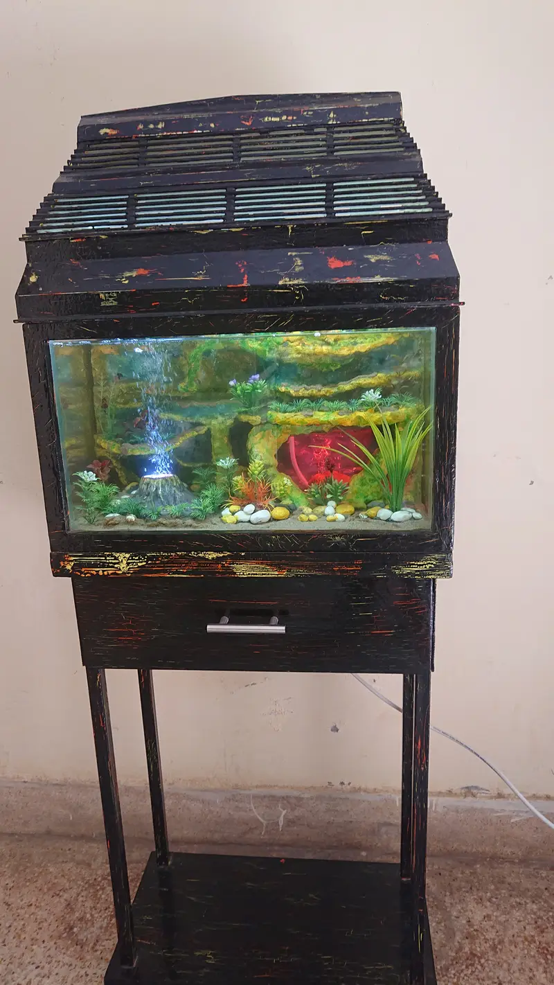Aquarium with 3d Scenere background  for Home, Office and Bed Room — photo 4