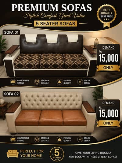 Sofa set - 5 seater sofa set - wooden sofa set - sofa for sale