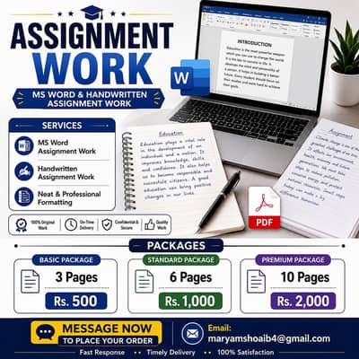 MS Word & Handwritten Assignment Work