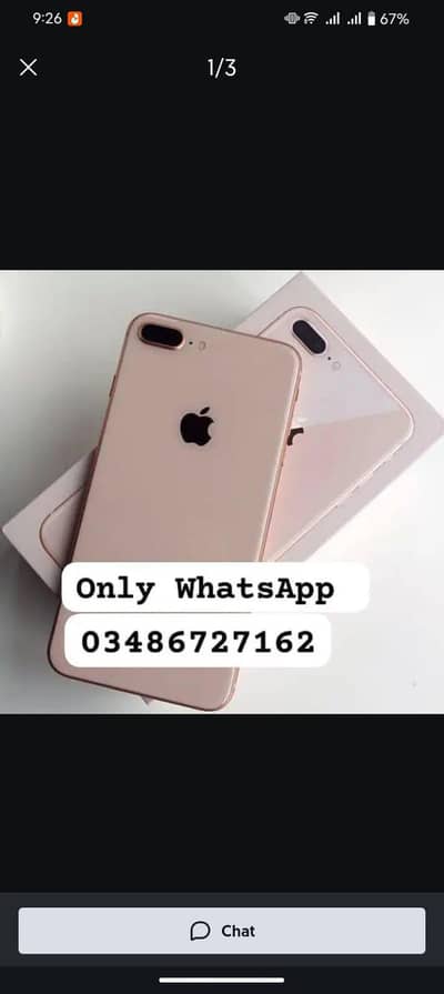 Apple iPhone 8 Plus PTA approved with box 256gb farsal