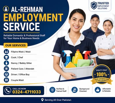 Reliable Home Staff Agency | Maid | Driver | Office Boy | Cook
