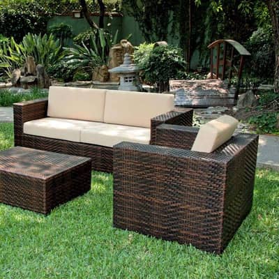 4 Seater Roop Set/Rattan sofa set/L-Shape/Outdoor Chairs/Lawn set