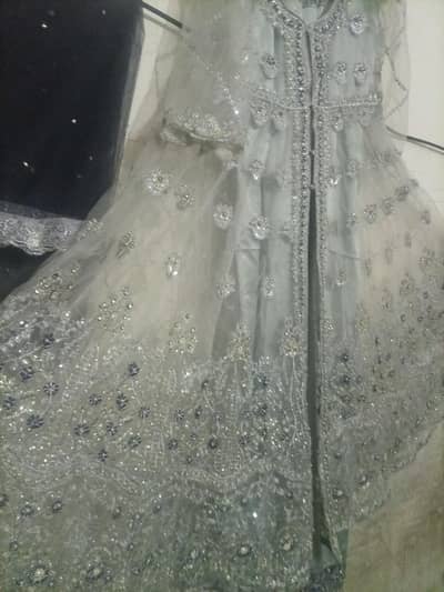 silver maxi double shirt dupatta