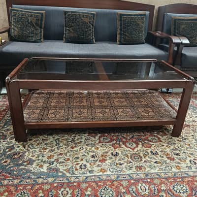 3 piece woooden centre table set in good condition