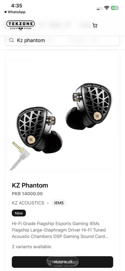KZ Phantom IEMs with Mic 3.5mm