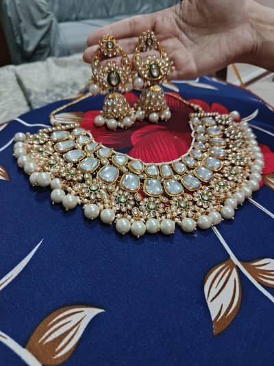 Bridal Kundan Choker Necklace with jhumka earrings