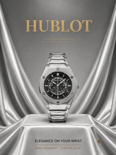 Hublot Automatic Watch for Men | Luxury Stainless Steel Wrist Watch |