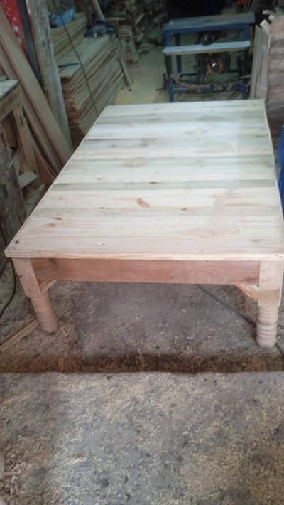wooden bed