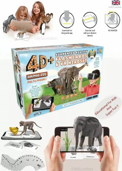 4D+ Utopia 360° VR Headset and 30 AR cards.