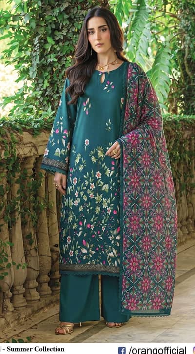 Unstitched 3 Piece Lawn Suit | Premium Printed Ladies Dress