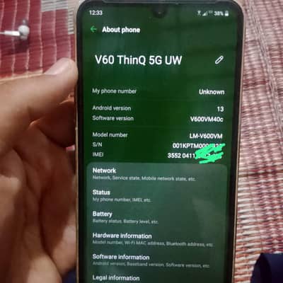 LG V60 ThinQ 5G ful ok  gaming and camra 8k