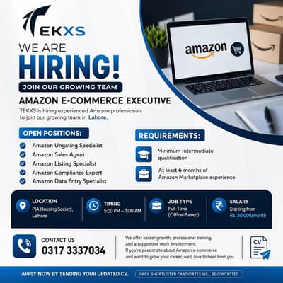 Amazon Jobs in Lahore - Male & Female