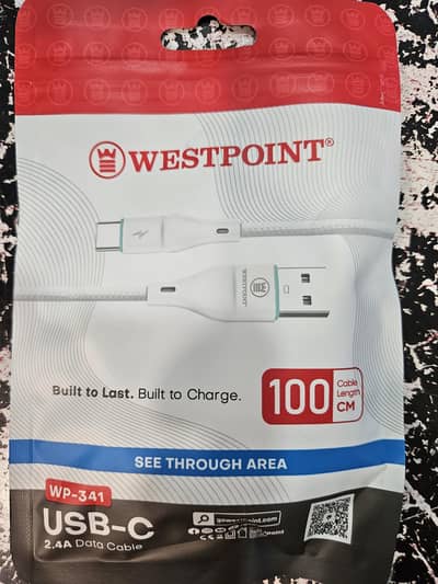 Westpoint WP-341 USB Type-C Fast Charging Cable 100CM | Original | New