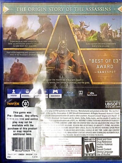 Assassins Creed Origins Ps4