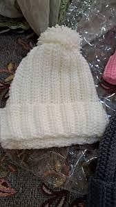 Handmade Crochet Woolen Woolen Ribbed Beanie