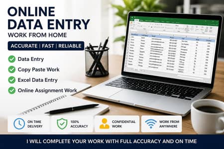 Online Assessment work writing and data i entry
