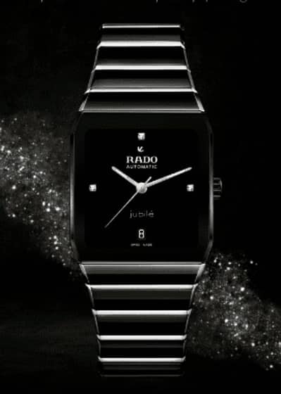 Black Ceramic Square Men's Wrist Watch - Luxury Style