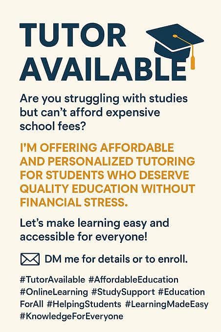 Tutor Available 0