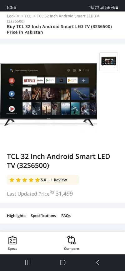 TCL smart LCD 32