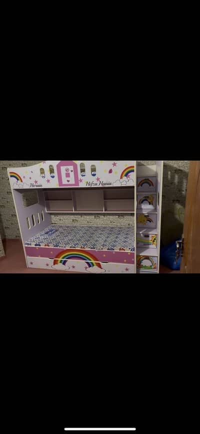 Kids Triple Bunker Bed with Storage | Rainbow Design. with
