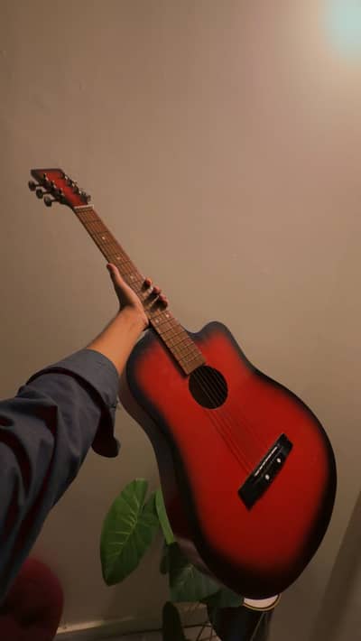 Red And Black Guitar Good For Beginners