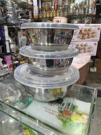 Steel bowl set 3 pc