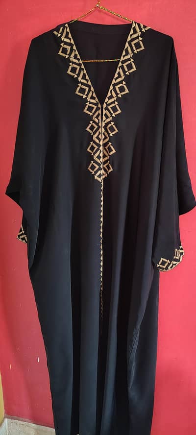 kaftan style abaya+geometric work