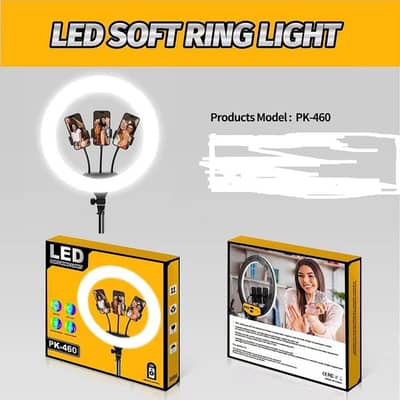 PK-460 Led Ring Light With PHONE HOLDER Circle Ring Selfie Led Photog
