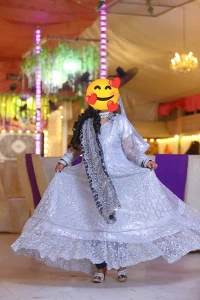 Silver maxi and Dark blue dupatta and trouser