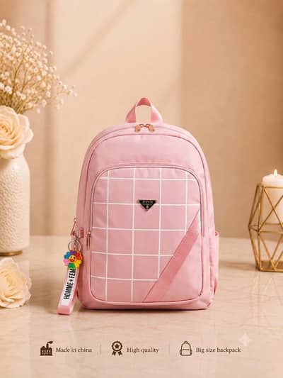 Urban Check Large Capacity Backpack for Women