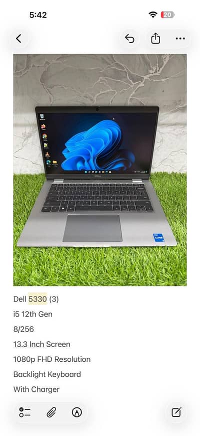 Dell 5330 i5 12 gen 16/256