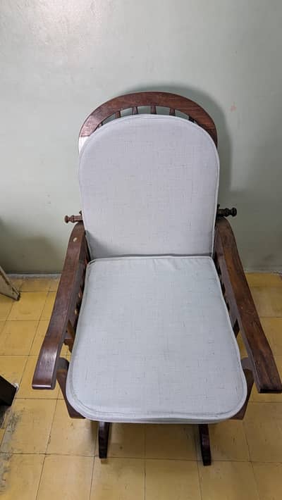 Solid Wooden Rocking Chair with Cushions – Premium Quality