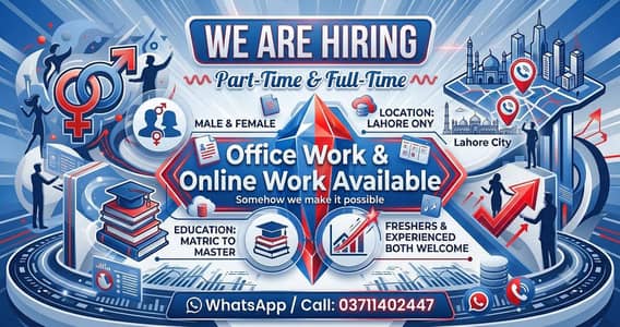 NEED URGENT STAFF OF 50 PERSONS FOR OFFICE WORK AND ONLINE WORK