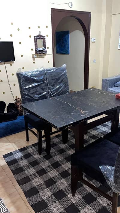 Dining Table with Velvet Chairs