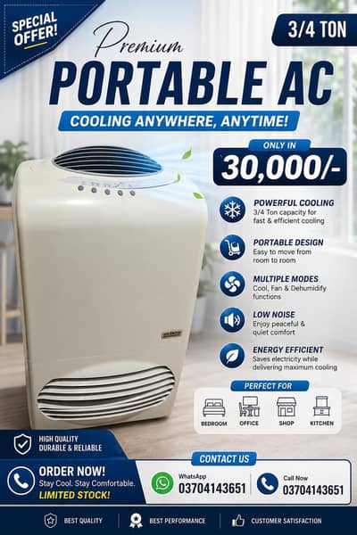 Portable AC good cooling and good condition. .