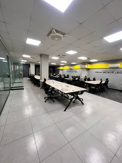 1 kanal fully furnished office space for rent 60 to 70 persons sitting