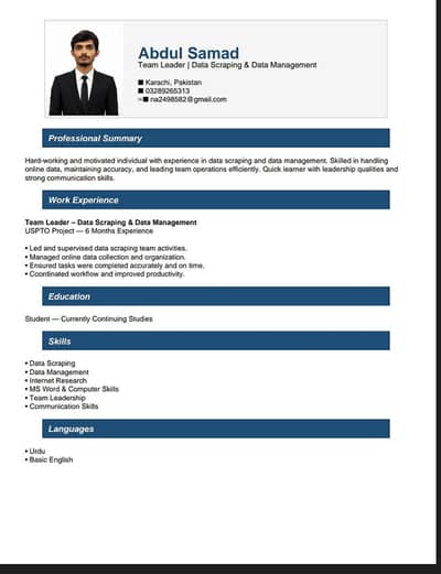 Data Entry & Data Management | Part-Time Job Required