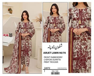 LAWN WITH CHIFFON DUPATTA