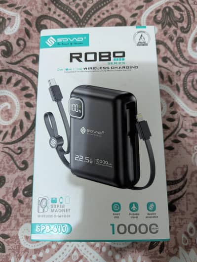 SOVO ROBO-610 POWER BANK 22.5 WATT WITH WIRELESS AND WIRED CHARGING