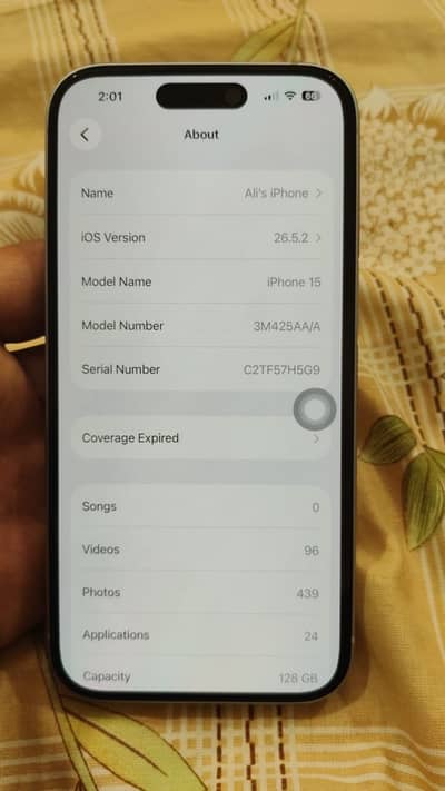 iPhone 15 128 gb brand new phone Skyblue colour 23 cycles battery