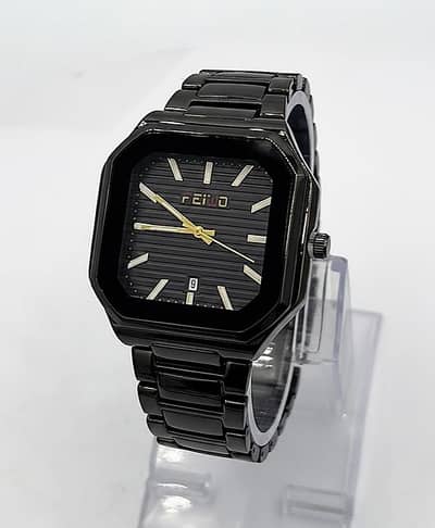 Square Black Dial Men's Watch