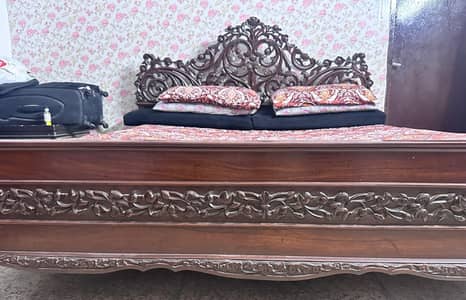 Pure wooden complete bed set