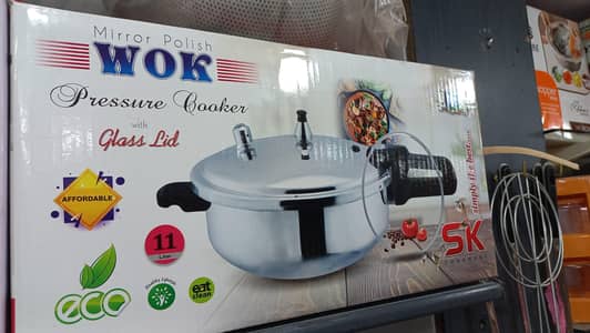 SK Wok Pressure Cooker 11L with Glass Lid  (0322 4388235)