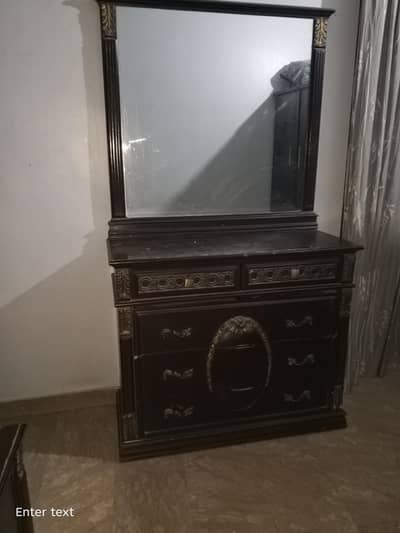 bedroom set bed side tables and dressing with pure wood