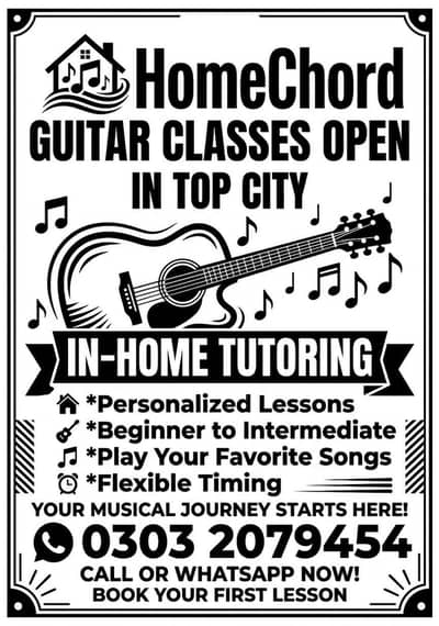 Acoustic Guitar tutoring/classes at home islamabad