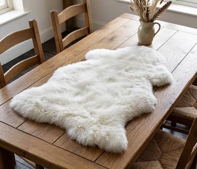 Natural Sheep leather foot mat rug wholesale floor rug carpet