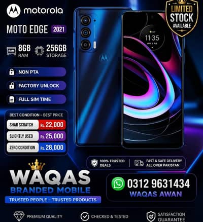 Motorola Moto edge 2021 8GB 256GB non PTA factory unlock full sim Time