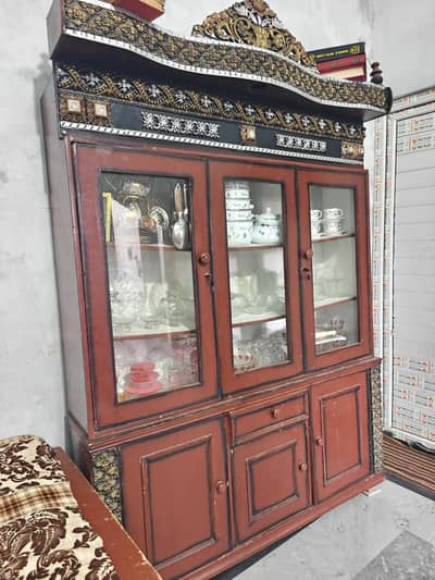 urgent sale dressing + showcase with iron wardrobe