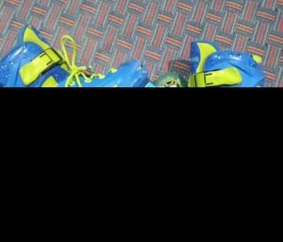 TIANBOO Roller Skates Size 32–35 | Blue & Green | Good Condition